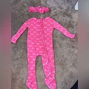 Posh peanut Barbie footie pjs and headband